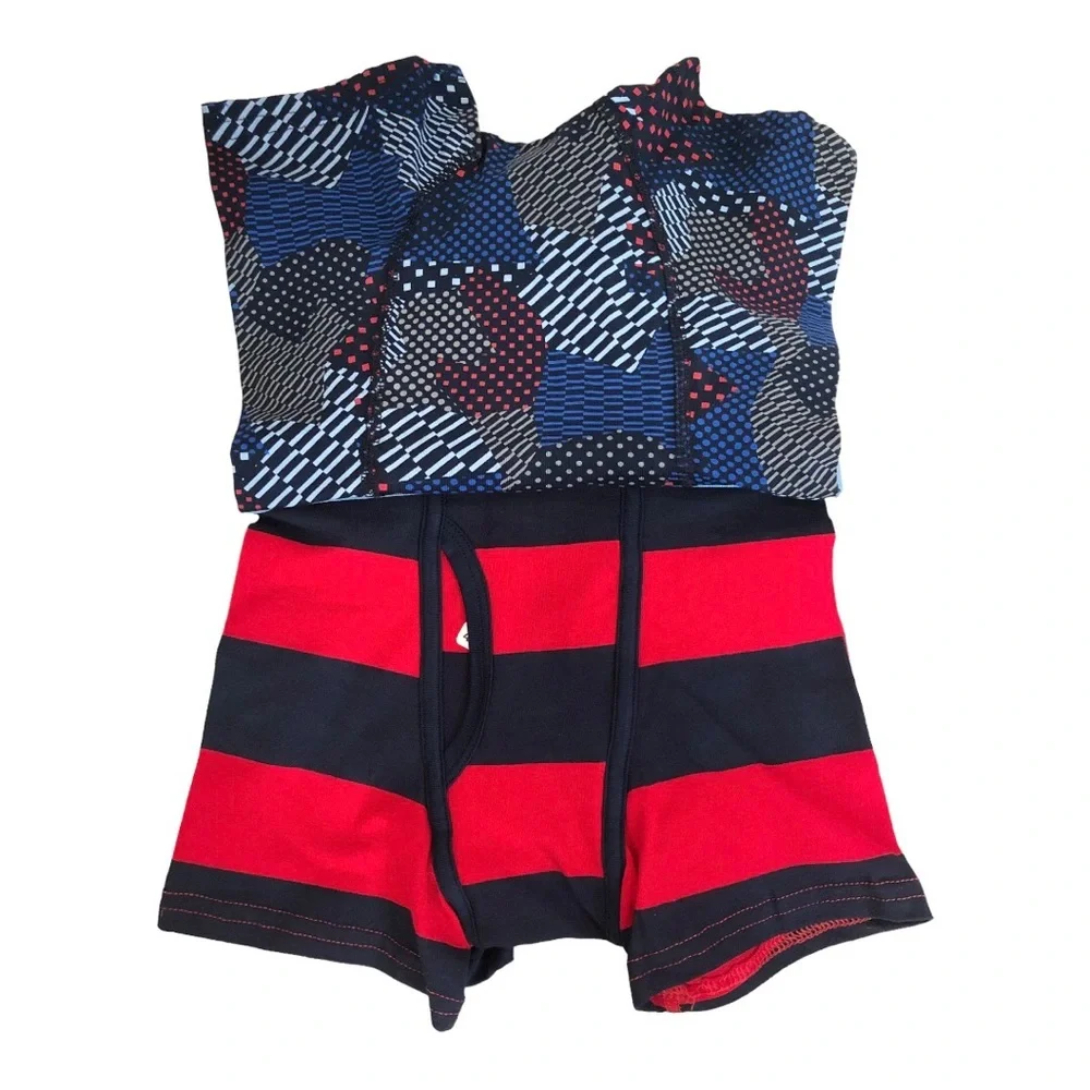 3pack Red & blue mix boys cotton elastic waistband Boxer Briefs size small (6-7)